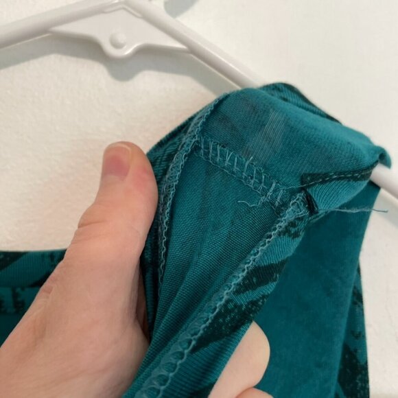 LOGO BY LORI GOLDSTEIN Printed Tank Teal Green Blue Geometric Asymmetrical Tunic - Picture 10 of 16